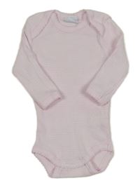 Světlerůžovo-bílé pruhované žebrované body 