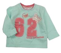 Mátová mikina s číslom a motýlikmi Ergee