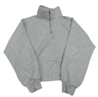 Sivá melírovaná oversize crop mikina PRIMARK