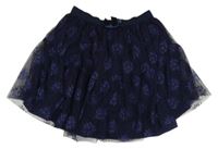 Tmavomodrá tylová sukňa s vločkami a mašlou M&S