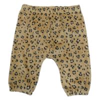 Světlehnědo-čierno-pudrové vzorované zamatové turecké tepláky Nutmeg