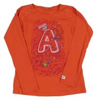 Červené tričko s písmenkom a dievčatkom LEGO