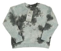 Nové - světlemodro-tmavosivá batikovaná mikina Tu