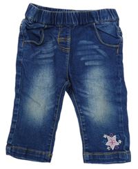 Modré teplákové rifle s hvězdičkami Smile