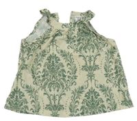 Smetanovo-khaki vzorovaný blúzková ý top SHEIN