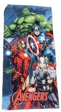Čierno-modrá froté plážová osuška s Avengers MARVEL