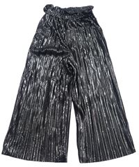 Čierne trblietavé plisované culottes nohavice George