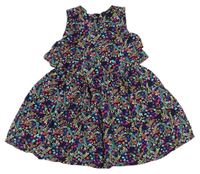 Tmavomodro-farebné kvetované šaty George