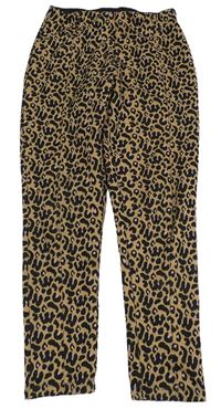 Hnědé teplákové kalhoty s leopardím vzorem Matalan