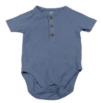 Modré žebrované body s knoflíky F&F