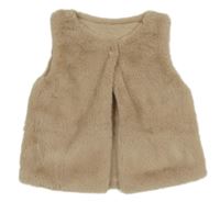 Hnedá kožušinová podšitá vesta Dunnes