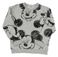 Sivá melírovaná mikina s Mickeym H&M