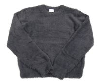 Tmavosivý chlpatý sveter Next