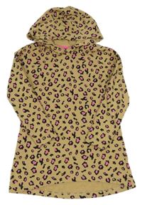 Piesková é vzorované teplákové šaty s kapucňou Pepperts