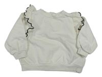 Biela mikina s volánikmi H&M