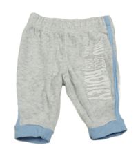 Světlešedé melírované sametové tepláky s nápisem Ergee