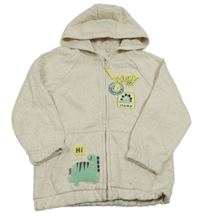 Svetlosivá melírovaná prepínaci mikina s nášivkami a kapucňou George