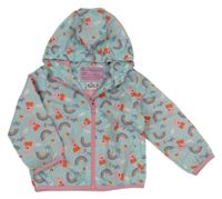 Světlemodrá šusťáková jarní bunda s Peppou a kapucí