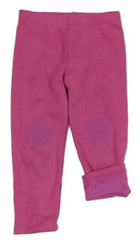 Fuchsiové zateplené legíny s nášivkami Next