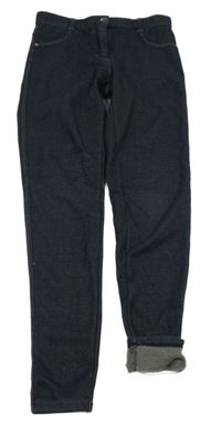 Tmavomodré zateplené tregíny riflového vzhledu Yigga