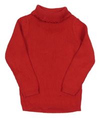 Červený rebrovaný svetrový rolák George