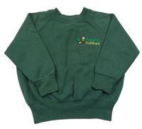 Tmavozelená mikina s výšivkou Russell