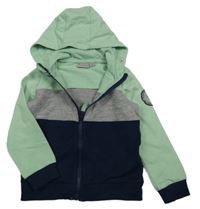 Zeleno-sivo-tmavomodrá prepínaci mikina s kapucňou Impidimpi