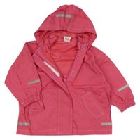 Tmavoružová šušťáková nepromokavá bunda s kapucňou Papagino