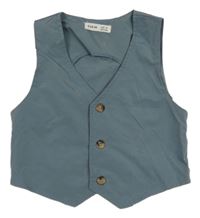 Modrošedá šusťáková vesta Shein