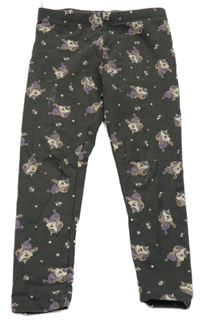 Tmavošedé teplé legíny s jednorožci C&A