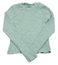 Světlezelené melírované žebrované crop triko Tu