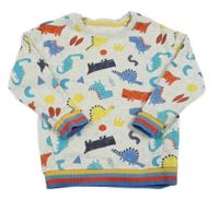 Svetlosivá melírovaná mikina s dinosaurami George