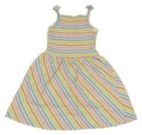 Bielo-farebné pruhované bavlnené šaty C&A