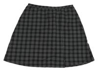 Čierno-tmavosivá kockovaná tepláková sukňa H&M