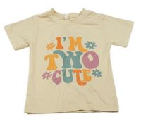 Béžové tričko s nápisom