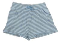 Světlemodro-biele pruhované bavlnené kraťasy George