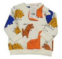 Nové - Smetanová mikina s dinosaury F&F