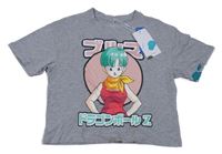 Nové - Sivé melírované tričko s dívkou - DragonBall Z Name it