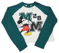 Mátovo-zelené crop tričko s Mickeym Disney