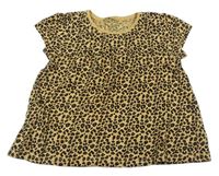Béžovo-čierne tričko s leopardím vzorom Next
