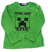 Zelená chlpatá mikina s Minecraft zn. Primark
