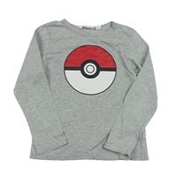 Sivé tričko s pokébalem H&M