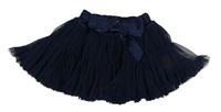 Tmavomodrá tylová tutu sukně s mašlí River Island