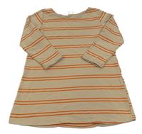 Béžovo-oranžové pruhované teplákové šaty H&M