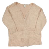 Pudrový chlupatý svetrový cardigan Zara
