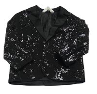 Černé flitrové společenské sako H&M