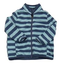 Modro-tmavomodrá pruhovaná fleecová prepínaci mikina Lupilu
