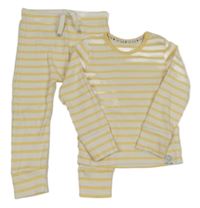 Bielo-žlté pruhované rebrované pyžama George