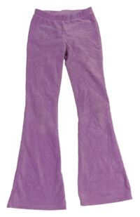 Fialové žebrované sametové flare tregíny 