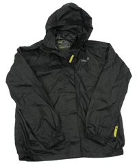 Čierna šušťáková funkčná ľahká bunda s logom a kapucňou Gelert